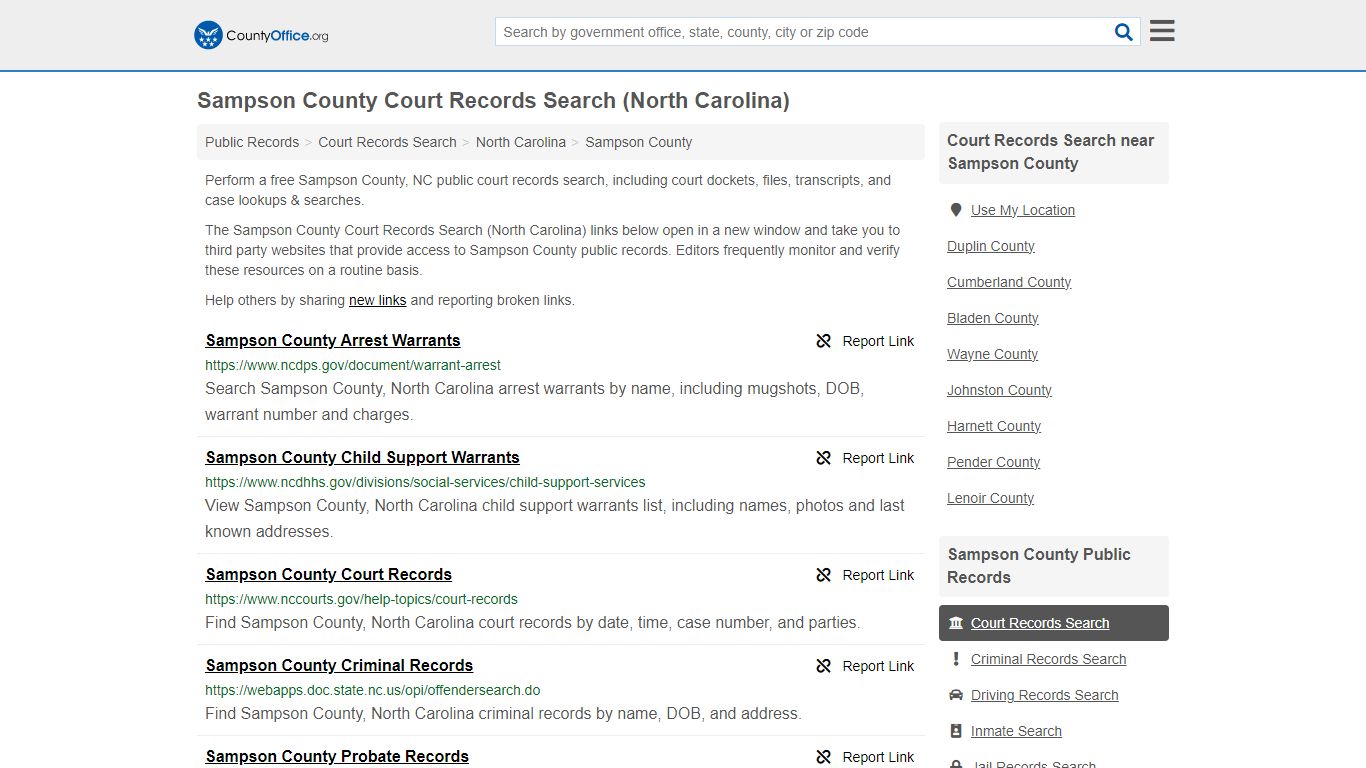 Court Records Search - Sampson County, NC (Adoptions, Criminal, Child ...