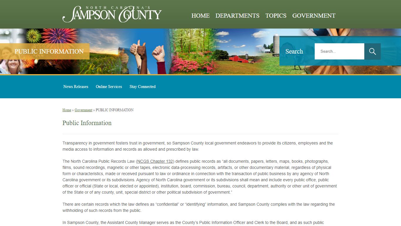 Public Information - Sampson County, North Carolina